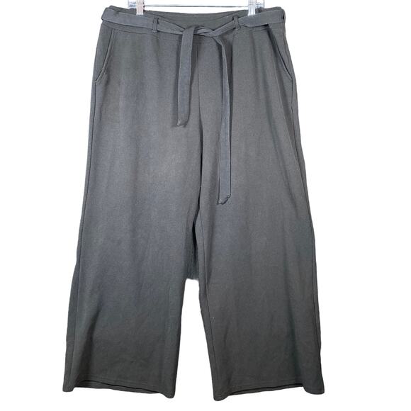 Terra & Sky Womens Sweatpants Black Pull On Cropped Lounge Stretch 1X Petite - Picture 1 of 12